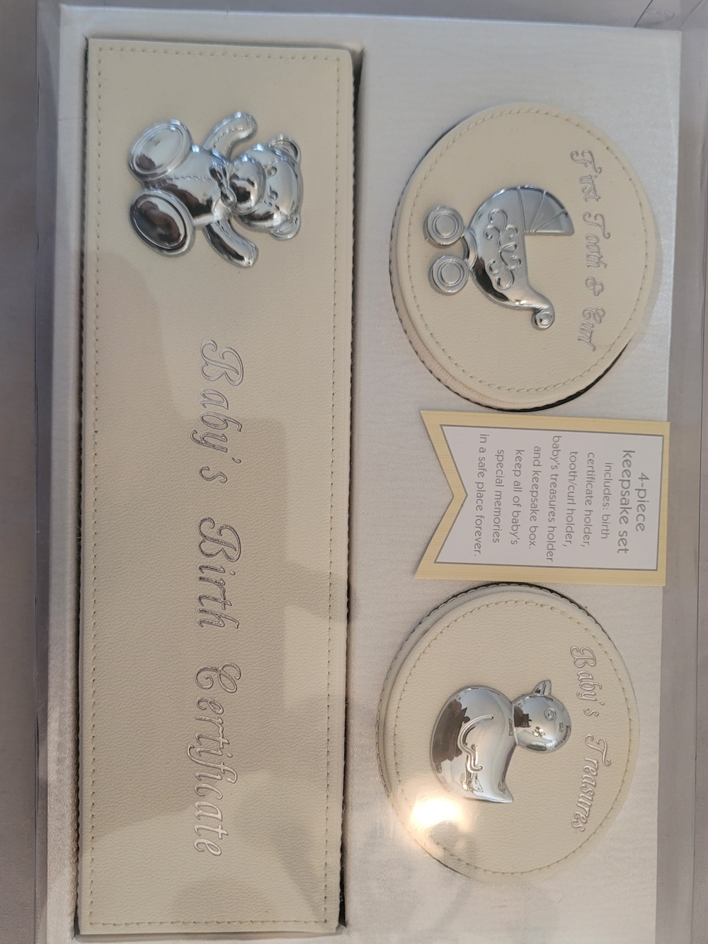 First Impressions Cream Striped Baby Keepsake Box